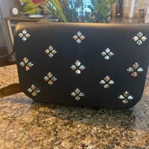 Kate Spade Nicola Black Gold Studded Bag Purse Tote EUC